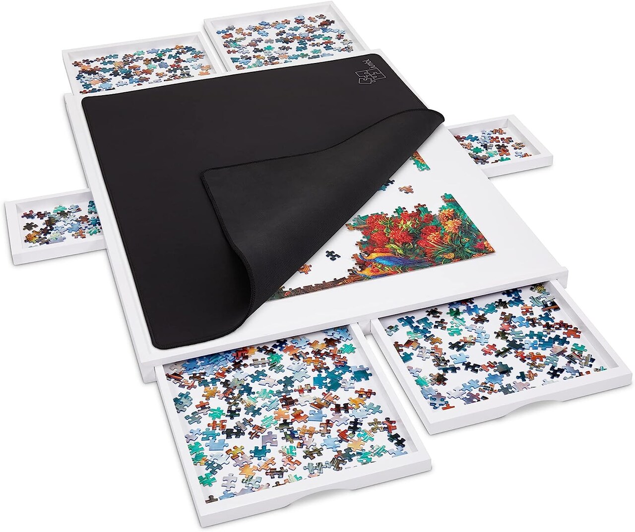 Jumbl 1500 Piece Puzzle Board, 27” x 35” Wooden Jigsaw Puzzle Table & Trays